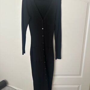Lulu's Black Long Sleeve Maxi Dress